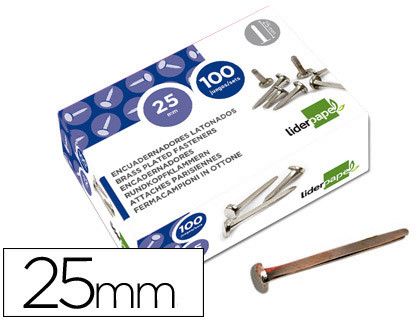 Encuadernadores Liderpapel N.5 25 mm -Caja de 100 Niquelados