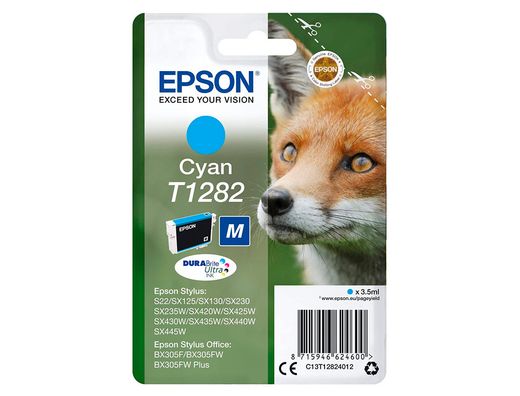 EPSON cartucho inyección cián 3,5ml T128 Stylus BX305/S22/SX125/130/235W/420W/435W/440 C13T12824012