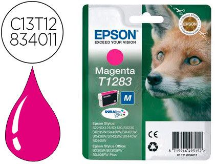 EPSON cartucho inyección magenta 3,5ml T128 Stylus BX305/S22/SX125/130/235/420/435/440 C13T12834012