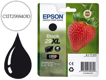 EPSON cartucho inyección negro 11,3ml 470 páginas 29XL XP-235/332/335/432/435 C13T29914012