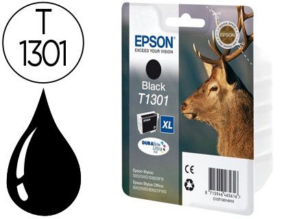 EPSON cartucho inyección negro 25,4ml T130 Stylus SX525WD/535WD/620FW/B42WD/BX5XX/6XX C13T13014012