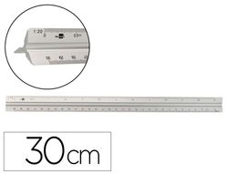 Escala liderpapel aluminio forma triangular con funda protectora longitud 30 cm 1:20 1:25/1:50/1:75/1:100/1:150