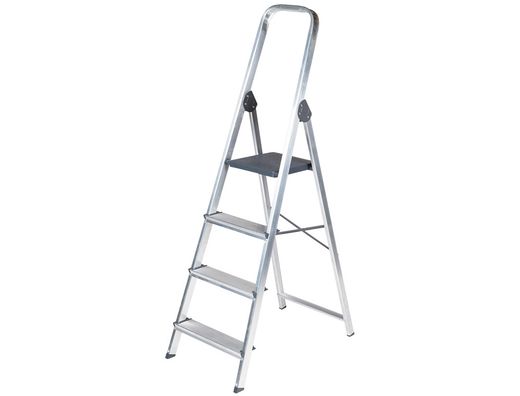 Escalera Q-Connect de Aluminio 4 Peldaños 860X462X1470 mm Peso Maximo 150 Kg En-131