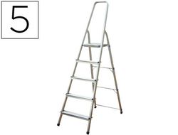 Escalera Q-Connect de Aluminio 5 Peldaños 1062X483X1675 mm Peso Maximo 150 Kg En-131