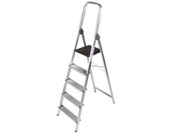 Escalera Q-Connect de Aluminio 5 Peldaños 1062X483X1675 mm Peso Maximo 150 Kg En-131