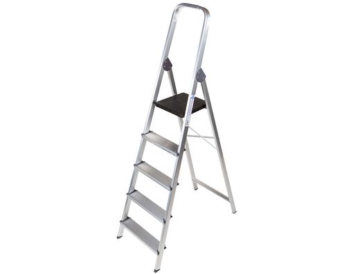 Escalera Q-Connect de Aluminio 5 Peldaños 1062X483X1675 mm Peso Maximo 150 Kg En-131
