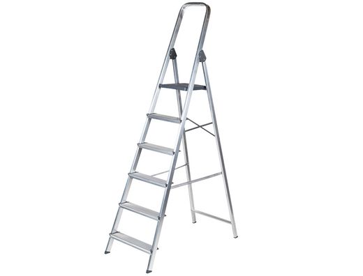 Escalera Q-Connect de Aluminio 6Peldaños 1203X510X1895 mm Peso Maximo 150 Kg En-131