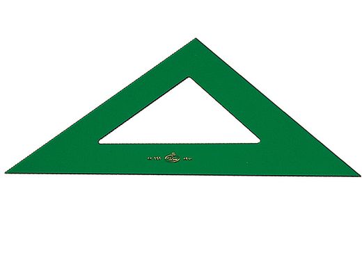 Escuadra Faber Castell no graduada verde 25 cm.