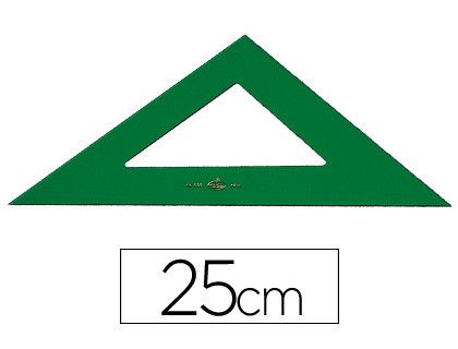 Escuadra Faber Castell no graduada verde 25 cm.