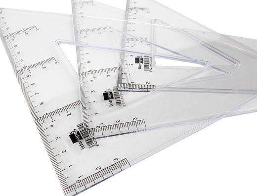 Escuadra Liderpapel 25 cm Plastico Cristal