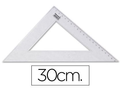 Escuadra Liderpapel 30 cm Plastico Cristal