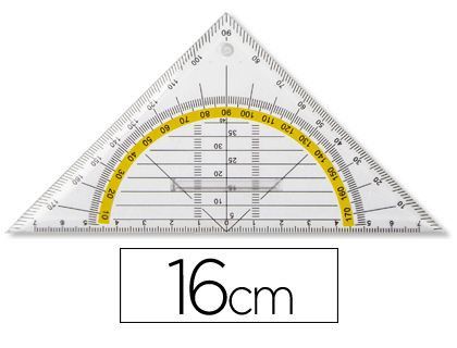 Escuadra Liderpapel Geometria 16 cm Plastico Cristal con Pestaña de Sujeccion