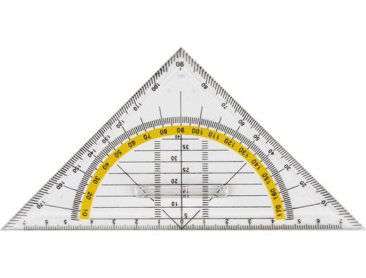 Escuadra Liderpapel Geometria 16 cm Plastico Cristal con Pestaña de Sujeccion