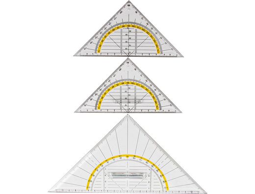 Escuadra Liderpapel Geometria 16 cm Plastico Cristal con Pestaña de Sujeccion