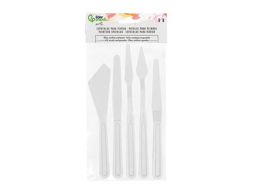 Espatula para pintura liderpapel de plastico juego de 5 unidades tamańos surtidos