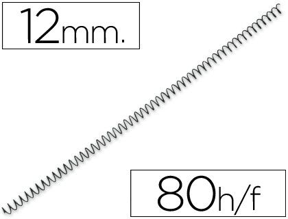 Espiral metalico q-connect 56 4:1 12mm 1mm caja de 200 unidades