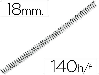 Espiral metalico q-connect 56 4:1 18mm 1,2mm caja de 100 unidades