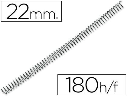Espiral metalico q-connect 56 4:1 22mm 1,2mm caja de 100 unidades