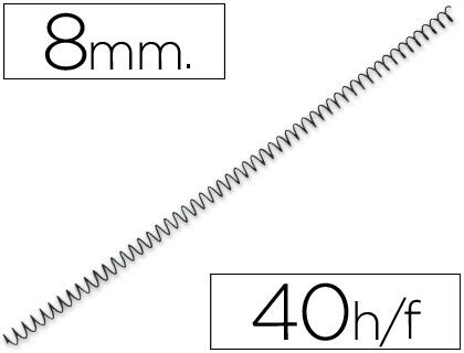 Espiral metalico q-connect 64 5:1 8mm 1mm caja de 200 unidades