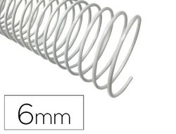 Espiral metalico q-connect blanco 64 5:1 6 mm 1mm caja de 200 unidades