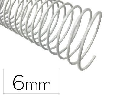 Espiral metalico q-connect blanco 64 5:1 6 mm 1mm caja de 200 unidades