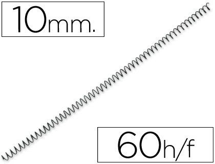 Espiral Metalico Yosan Negro Paso 64 5:1 10 mm Calibre 1,00 Mm