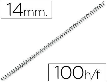 Espiral Metalico Yosan Negro Paso 64 5:1 14 mm Calibre 1,00 Mm