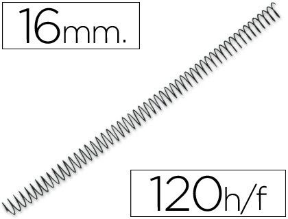 Espiral Metalico Yosan Negro Paso 64 5:1 16 mm Calibre 1,20 Mm
