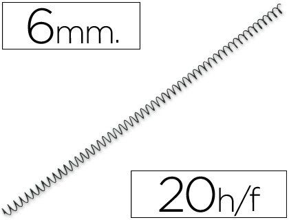 Espiral Metalico Yosan Negro Paso 64 5:1 6 mm Calibre 1,00 Mm
