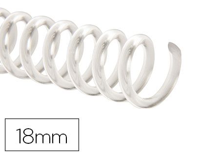 Espiral plastico q-connect transparente 32 5:1 18mm (2mm) Caja de 100 u.