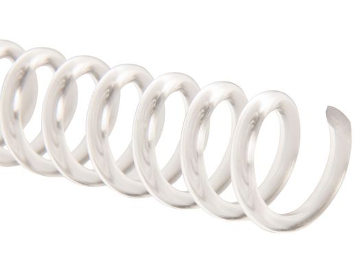 Espiral plastico q-connect transparente 32 5:1 8mm (1,8mm) Caja de 100 u.