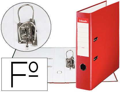 ESSELTE Archivador Palanca Folio Lomo 75mm Rojo 42301