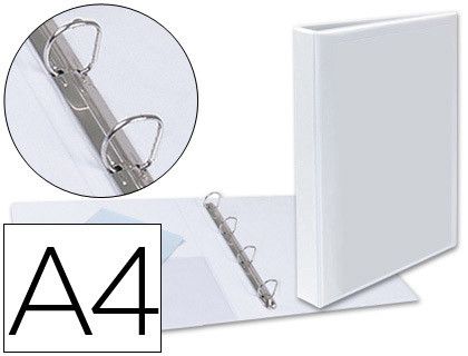 ESSELTE Carpeta anillas Gama Plus A4+ 4 anillas 25 mm Blanco BL1440