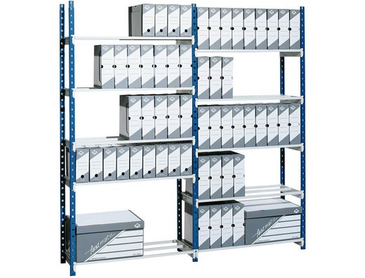 Estanteria Fast-Paperflow Metalica Azul 5 Estantes Gris 180Kg Por Estante 900Kg Por Modulo 200X100X35Cm Base