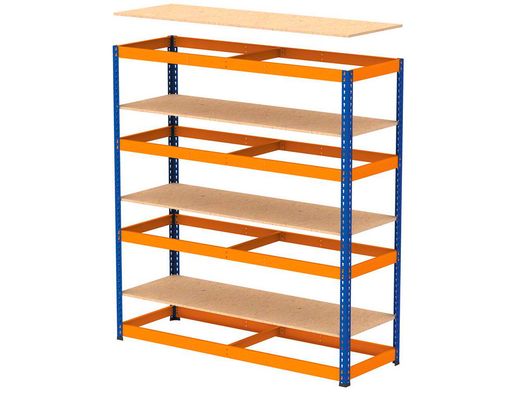 Estanteria metalica ar stabil xl 200x150x60 cm 4 estantes 500 kg por estante bandeja de madera sin tornillos color