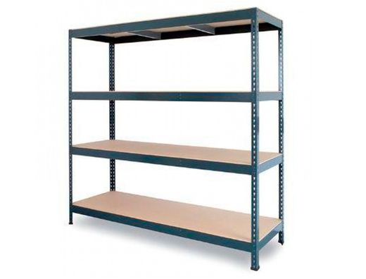 Estanteria metalica ar stocker 200x200x70 cm 4 estantes 450 kg por estante bandeja de madera sin