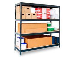 Estanteria metalica ar stocker 200x200x70 cm 4 estantes 450 kg por estante bandeja de madera sin