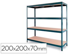 Estanteria metalica ar stocker 200x200x70 cm 4 estantes 450 kg por estante bandeja de madera sin