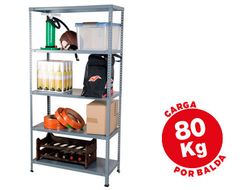 Estanteria Metalica Ar Storage 180X90X40 cm 5 Estantes 80 Kg Por Estante Color Gris