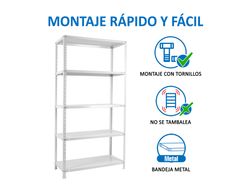 Estanteria metalica simonrack kits advantage mini 5/400 color blanco 5 estantes 75 kg por estante 180x80x40 cm