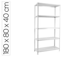 Estanteria metalica simonrack kits advantage mini 5/400 color blanco 5 estantes 75 kg por estante 180x80x40 cm