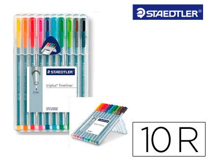 Estuche 10 rotuladores punta de fibra triplus 334SB10
