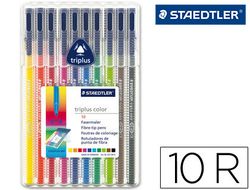 Estuche 10 rotuladores triplus color 323 colores surtidos Staedtler