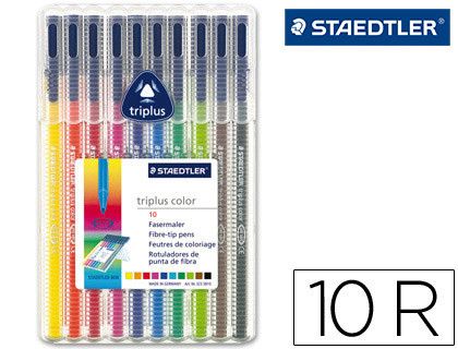 Estuche 10 rotuladores triplus color 323 colores surtidos Staedtler