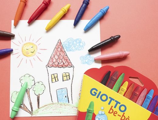 Estuche 10 super ceras giotto be-be lavables colores variados Fila