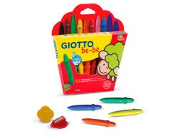 Estuche 10 super ceras giotto be-be lavables colores variados Fila