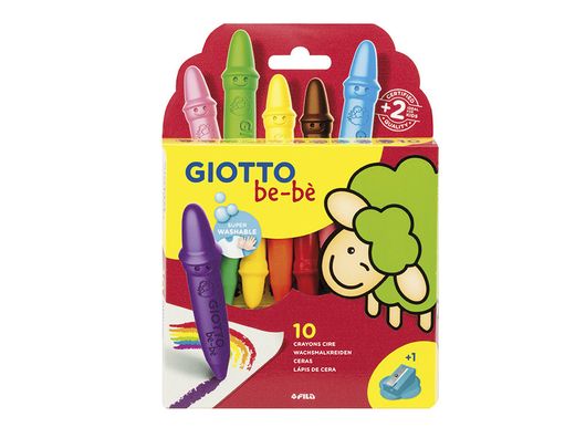 Estuche 10 super ceras giotto be-be lavables colores variados Fila