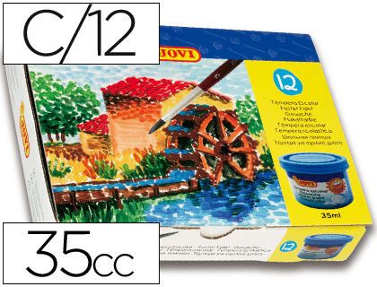 Estuche 12 botes temperas colores variados Jovi