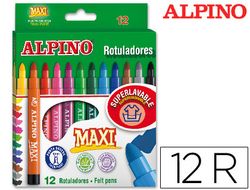 Estuche 12 rotuladores de colores maxi Alpino