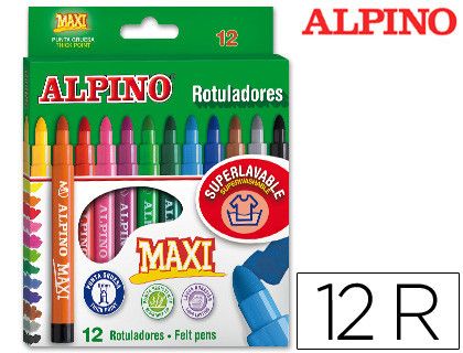 Estuche 12 rotuladores de colores maxi Alpino